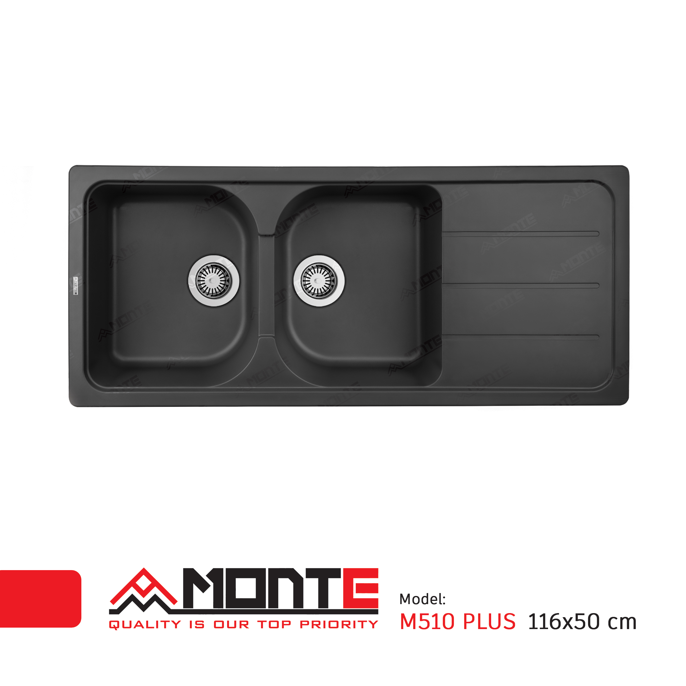 510پلاس-خاکستری سینک گرانیتی مونته پلاس M510 - Image 1