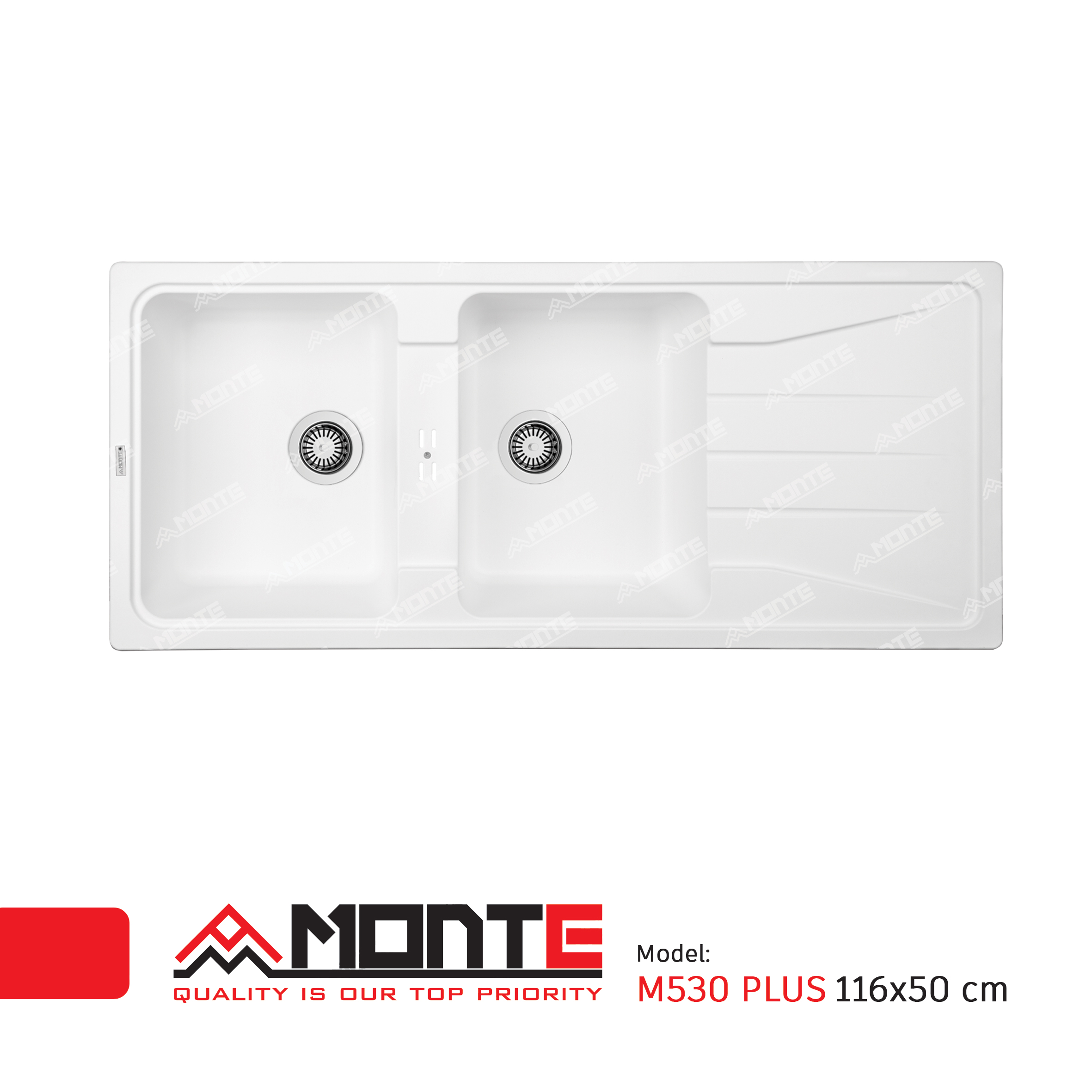 530پلاس-سفید سینک گرانیتی مونته پلاس M530 - Image 1