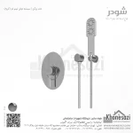 شیر دوش توکار تیپ دو شودر مدل روگن BRASS - Image 2